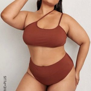 SHEIN One Shoulder Ribbed Bikini